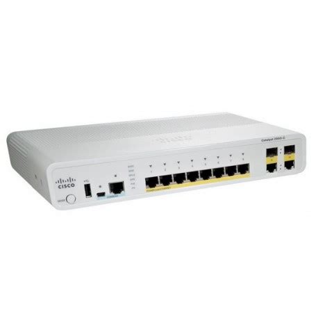 Cisco Catalyst 2960-C (WS-C2960C-8PC-L) 8-port 10/100 Ethernet ports with POE + 2 x Dual Uplink ...