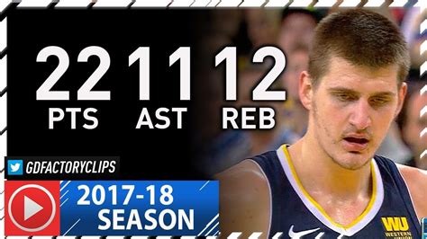 Nikola Jokic Triple-Double Full Highlights vs Warriors (2018.01.08) - 22 Pts, 11 Ast, 12 Reb ...