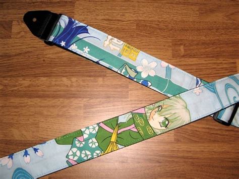 blue anime rock guitar strap