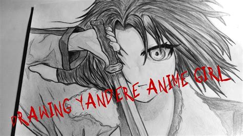 How to: Draw Yandere Anime Girl with a Knife - YouTube