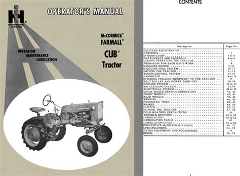 Regress Press -International Harvester c1975 - McCormick Farmall Cub Tractor Manual