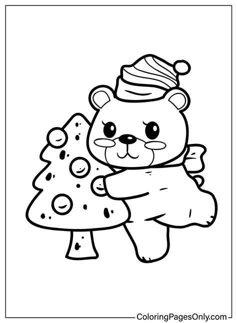 Coloring Pages Christmas Bear - Free Printable Coloring Pages