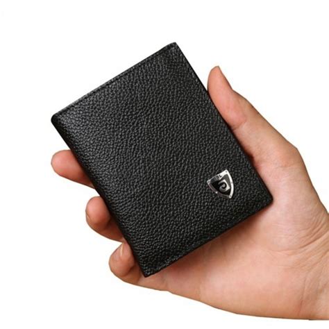 New Promotion Men's Wallets Slim Small Size Mini Genuine Leather wallet Credit Card Holder bag ...