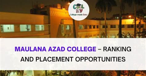 Maulana Azad College – Ranking and Placement opportunities