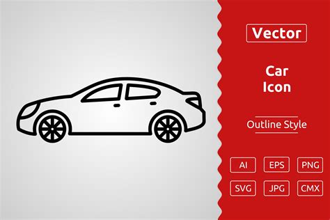 Vector Car Outline Icon Design Graphic by Muhammad Atiq · Creative Fabrica