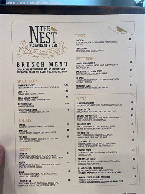 Online Menu of The Nest Restaurant, Schenectady, New York, 12305 - Zmenu