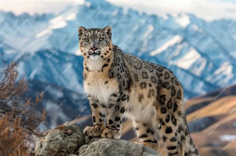 Premium Photo | A portrait of a Tian Shan snow leopard in a natural setting