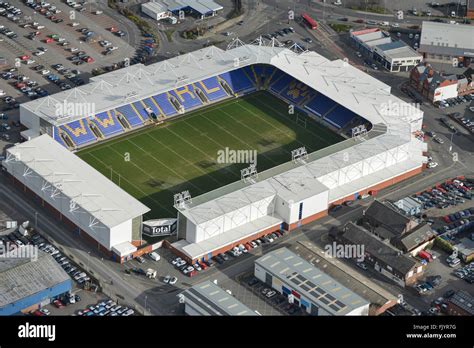 An aerial view of the Halliwell Jones Stadium, home of Warrington ...