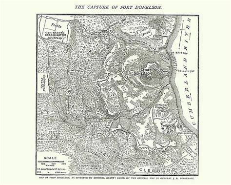 Map of the Battle of Fort Donelson, American Civil War