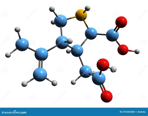 Kainic Acid Molecule. Direct Agonist Of The Glutamic Kainate Receptors. Skeletal Formula. Stock ...