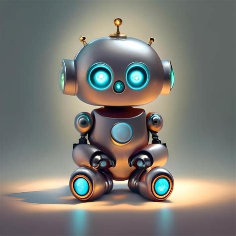 Premium Photo | Amazing realistic view of little robot wallpaper