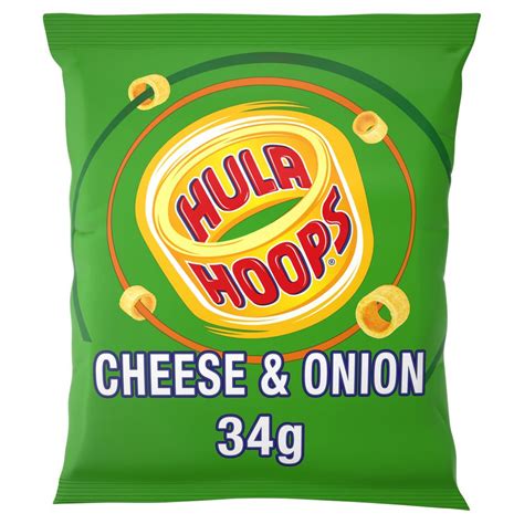 Hula Hoops Cheese & Onion Crisps PMP 34g (Box of 32) — BritishGram.com