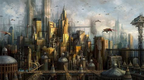 1080P Free download | City artwork, Futuristic city, Dieselpunk HD wallpaper | Pxfuel