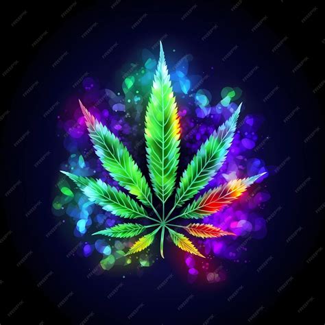 Premium Photo | Rainbow cannabis marijuana leaf on black background