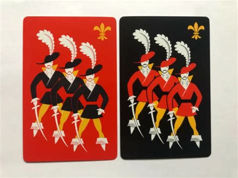 VINTAGE PEOPLE SWAP Playing Cards: Art Deco Royal Knights & Feather Hat & Swords $2.35 - PicClick