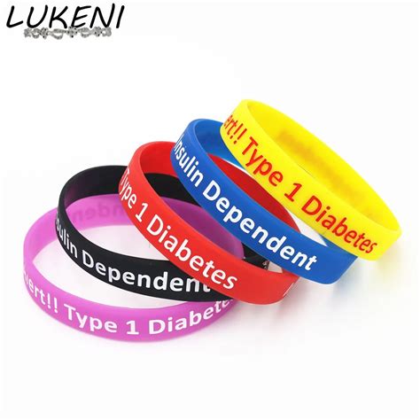 LUKENI Diabetic Bracelets Medical Alert Type 1 Diabetes Insulin Dependent Silicone Wristband ...