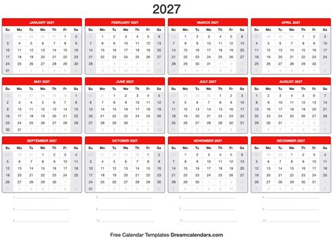 2027 Calendar