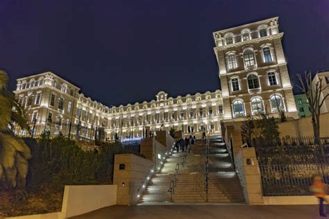 Luxury Hotel in Marseille by Night Editorial Photo - Image of facade, palace: 160657346