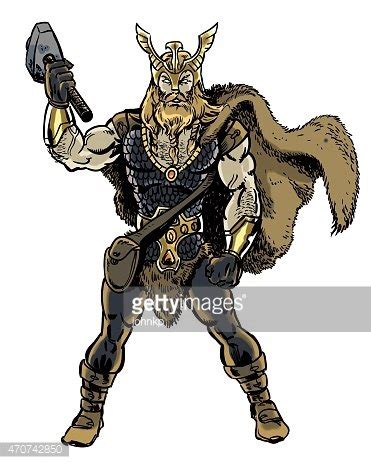 Thor Son Of Odin Comic Book Character Illustration Stock Vector ...