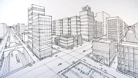 Architecture Drawing : How to Draw A City Using Two Point Perspective | Perspective drawing ...