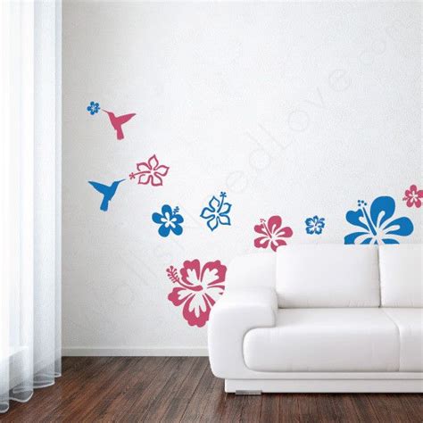 Wall Decals - Hibiscus Flowers - WallsNeedLove | Wall stickers living ...