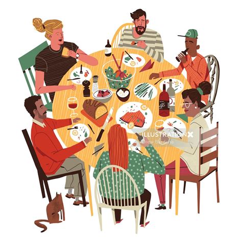 Dinner with Friends | Illustration by Drew Bardana