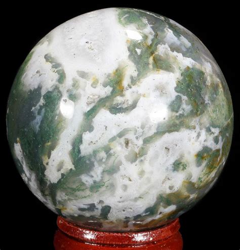 1.9" Polished, Green Moss Agate Sphere - India For Sale (#71552 ...