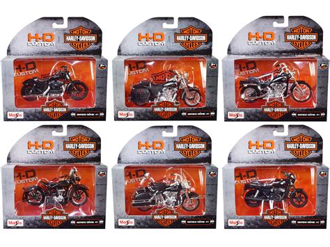 Diecast Harley-Davidson Motorcycles 6 piece Set Series 41 1/18 Diecast ...