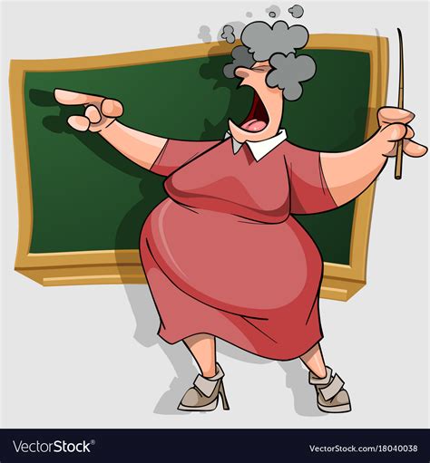 Cartoon woman teacher talking while standing Vector Image