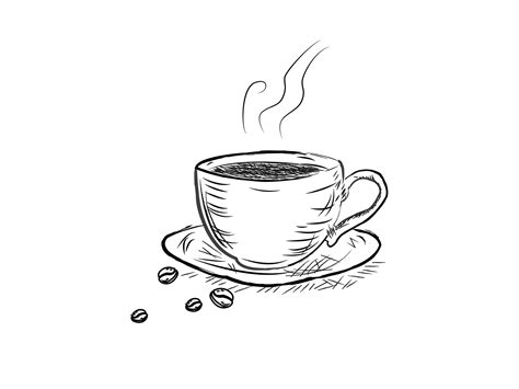 A coffee cup - line art style by Milos Lacko on Dribbble