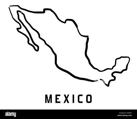 Mexico map outline - smooth simplified country shape map vector Stock ...