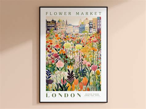 Flower Market London Print, London Travel Art, Large Modern Poster ...