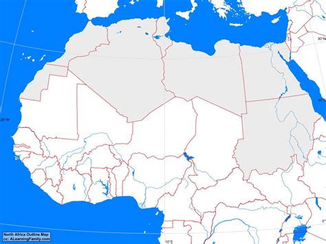 North Africa Outline Map - A Learning Family