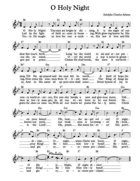 Free Sheet Music - Free Lead Sheet - O Holy Night | Music | Pinterest | Free sheet music, Holy ...