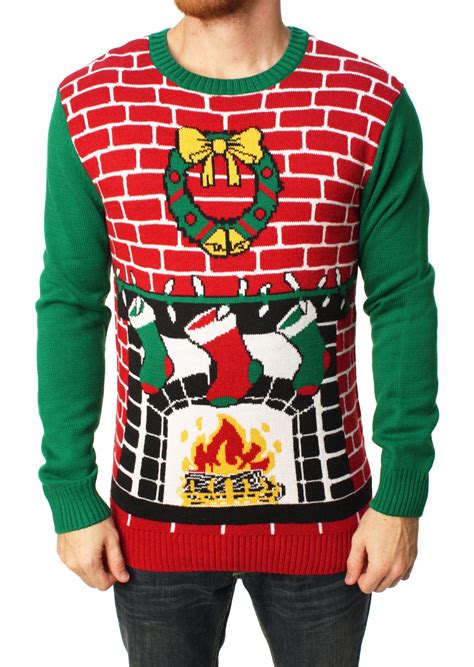 Ugly Christmas Sweater - Ugly Christmas Sweater Men's Fireplace Pullover Sweater - Walmart.com ...