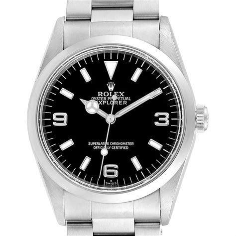 Rolex Explorer I 36mm Black Dial Automatic Steel Mens Watch 14270 ...