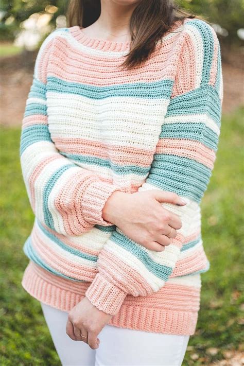 The crochet magic stripe sweater is light and breezy, thanks to a super ...