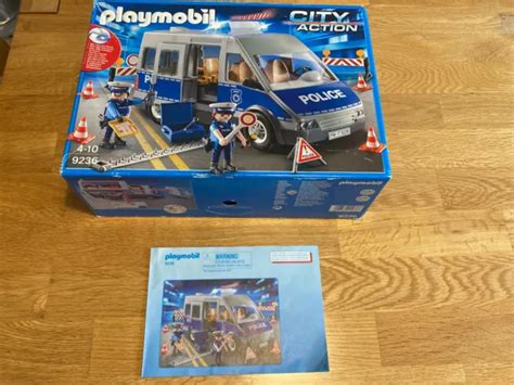 PLAYMOBIL CITY ACTION Police Van 9236 - Flashing Lights and Sound Boxed ...