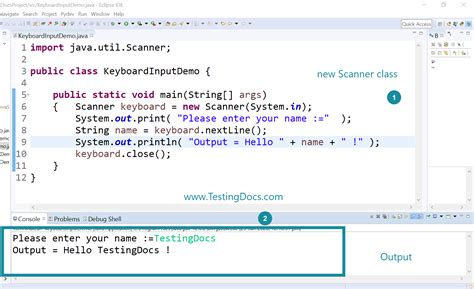 How to get input from keyboard using Scanner class - TestingDocs.com