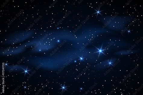 Milky way galaxy black vector background with blue stars nebula Stock ...