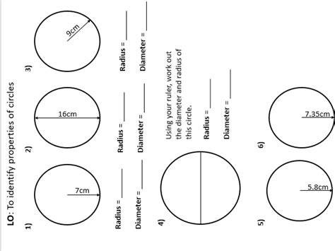 Radius Diameter Circles year 6 | Teaching Resources