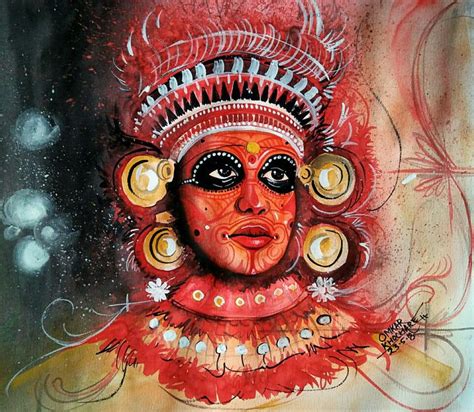 THEYYAM #theyyam #watercolor #southindia #kerala #classical | Indian art paintings, Buddha art ...