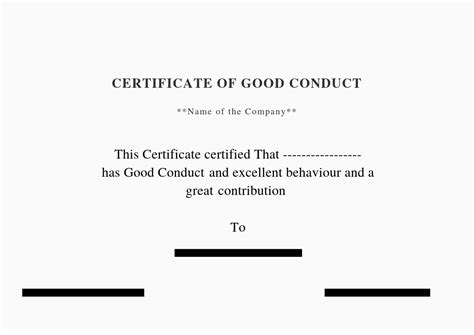 Certificate of Good Conduct Format Sample | Certificate Of