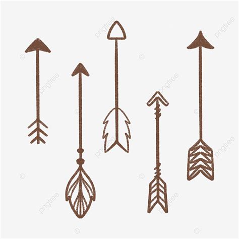 Brown Aesthetic PNG Picture, Simple Brown Aesthetic Arrow Set Bundle In ...