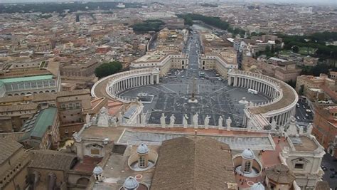 Aerial View Of St.Peters Square And Surroundings, Rome, Vatican. Zoomed Footage. Stock Footage ...