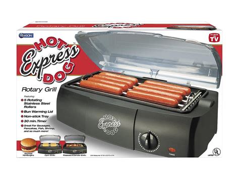 Hot Dog Express Countertop Hot Dog Electric Cooker, Cooks Up to 8 Hot Dogs Sausages, Kielbasa ...