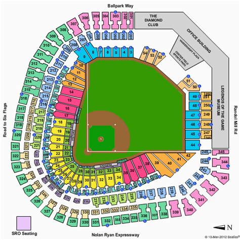 Texas Rangers Ballpark Seating Map - Tourist Map Of English