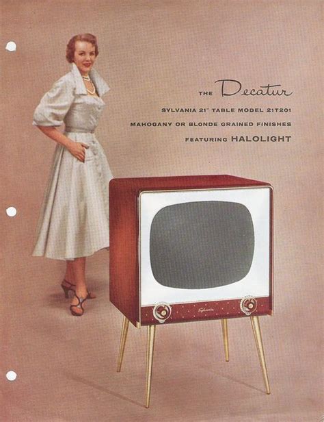 SYLVANIA Television Model 21T201 1956 | Vintage tv, Retro advertising ...