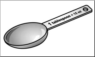 Clip Art: Measuring Spoons Grayscale I abcteach.com