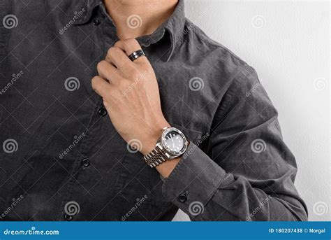 Luxury wristwatch for men stock photo. Image of object - 180207438